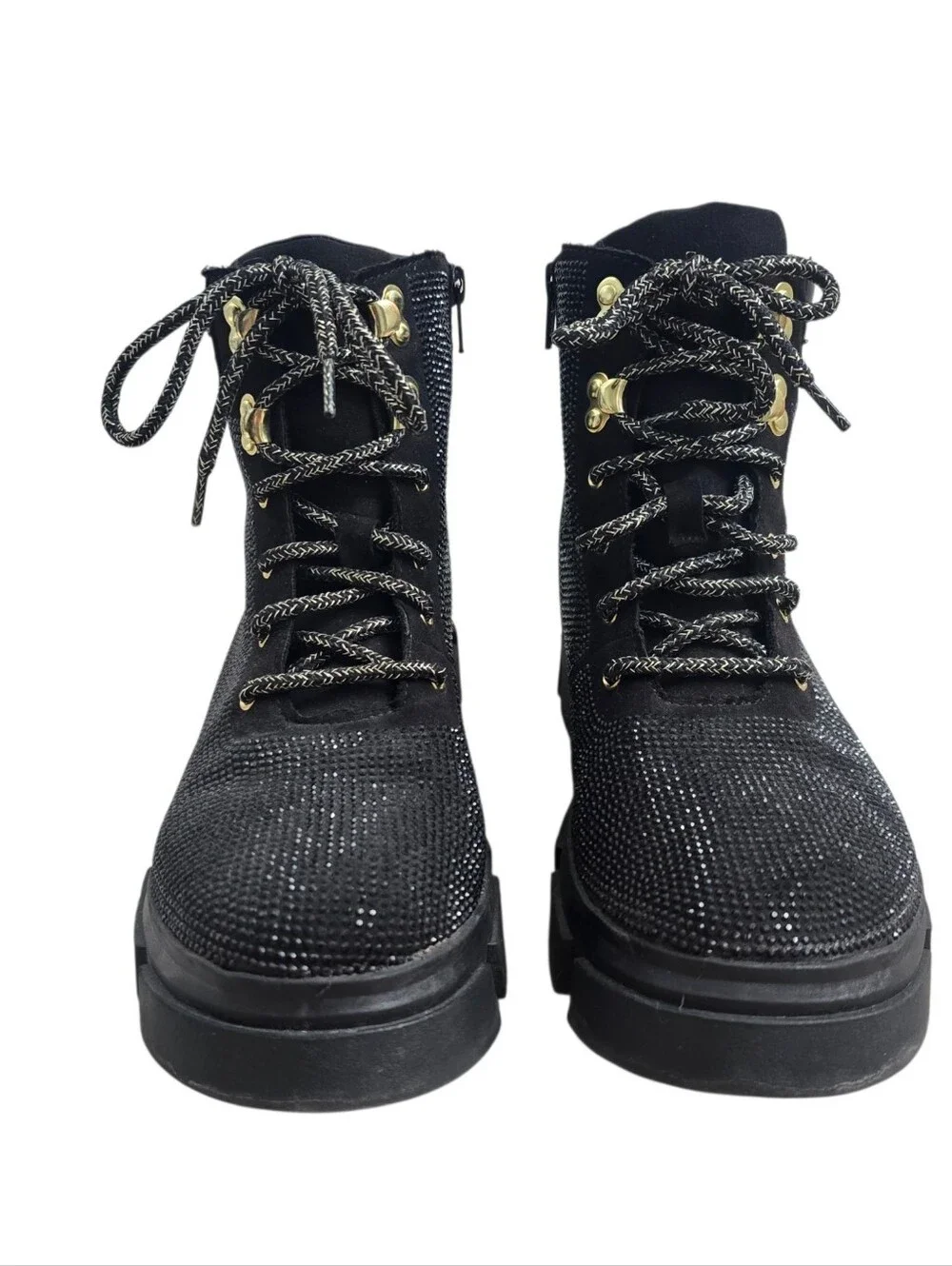 Wonder Nation Big Girl Rhinestone Combat Boot Size 5y